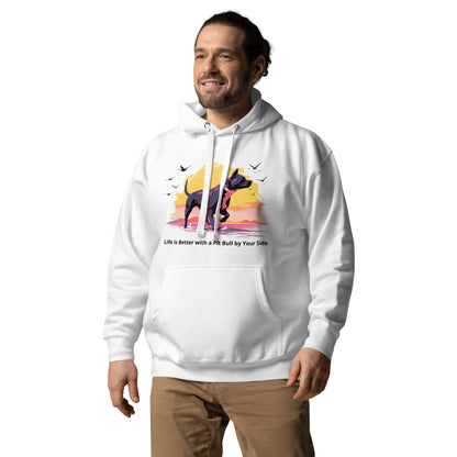 "Sunset Companion" - Pitbull Silhouette Hoodie - Pittie Choy