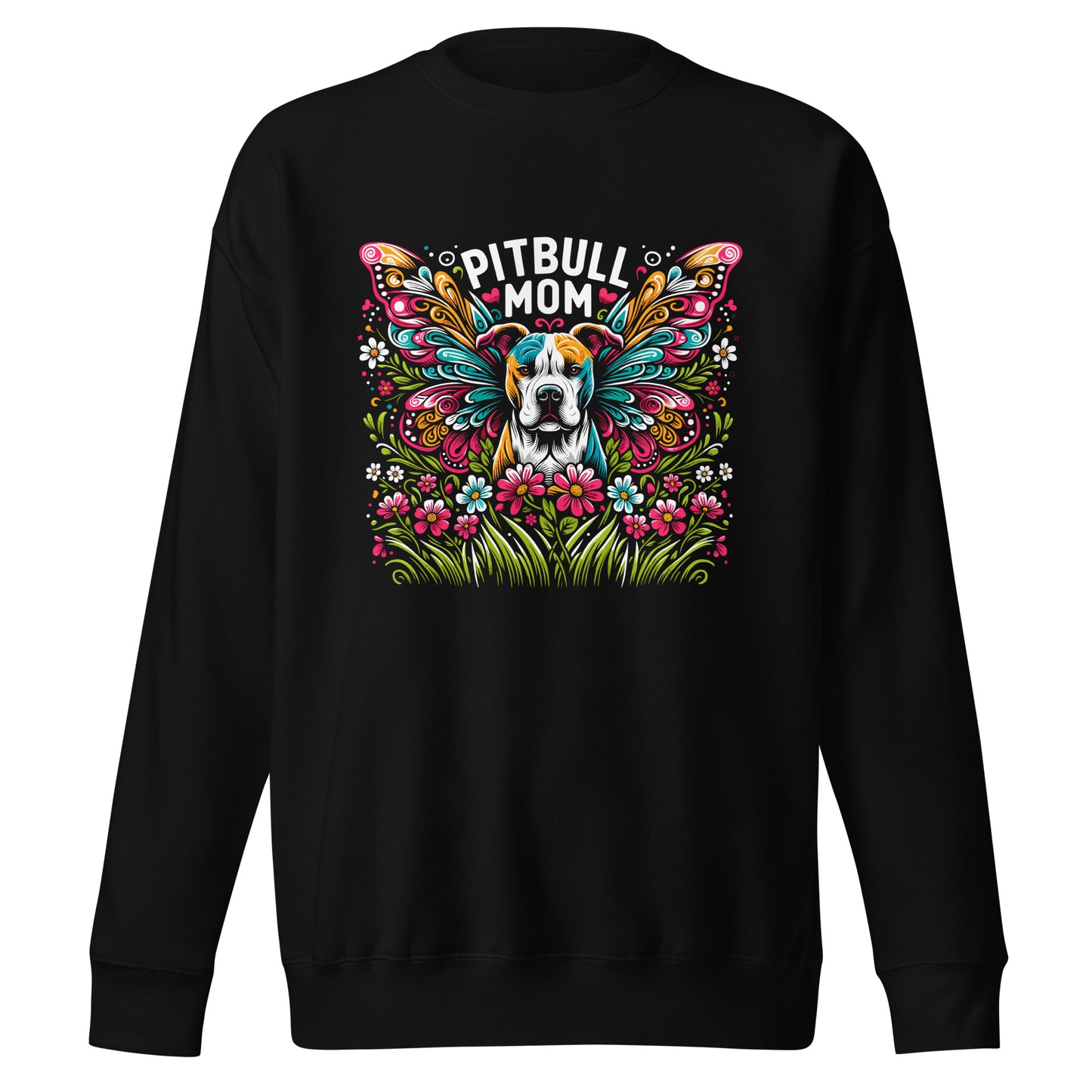 "Pitbull Mom" Enchanted Garden Premium Women's Sweatshirt - Pittie Choy