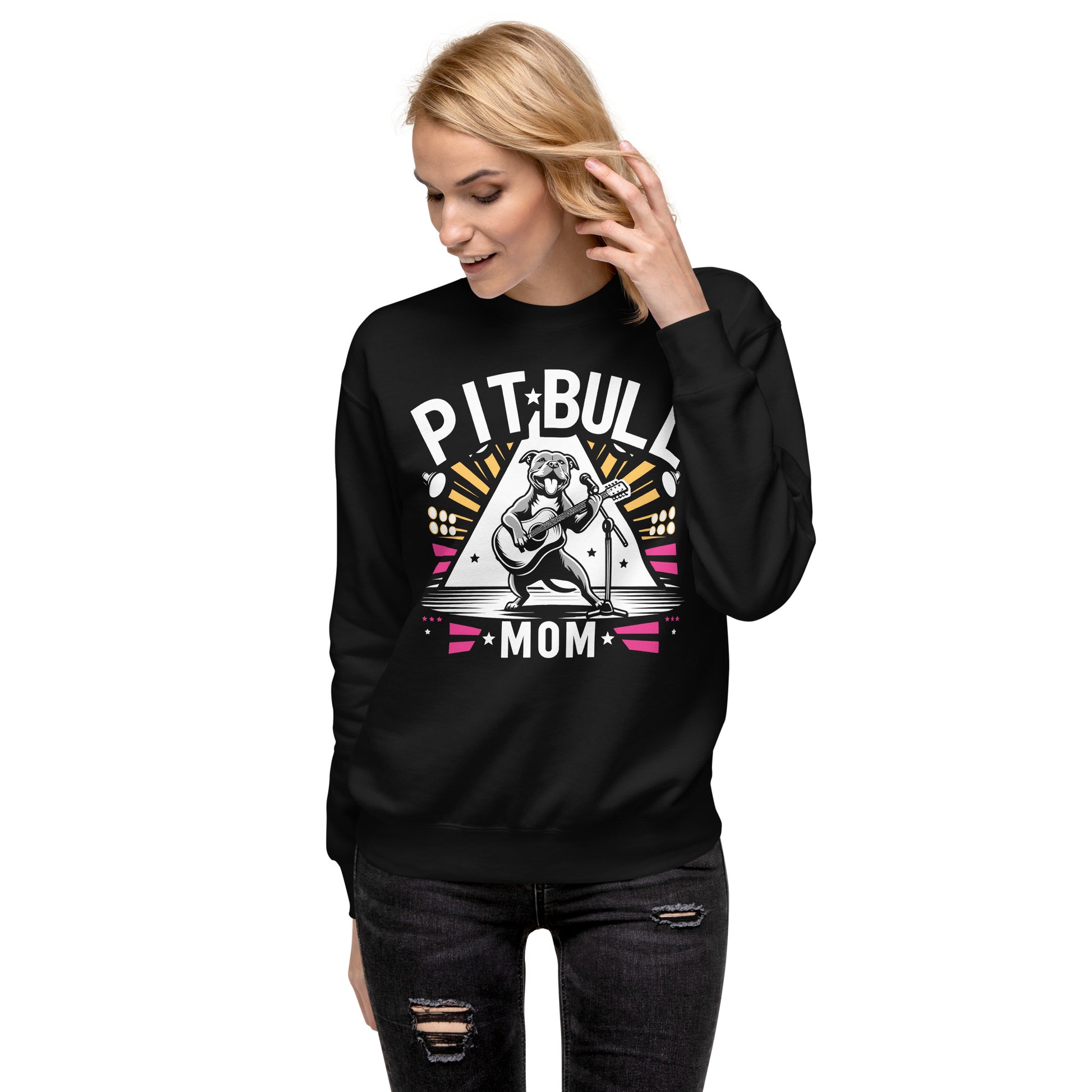 "Rockstar Paws" - Pitbull Mom Premium Sweatshirt - Pittie Choy