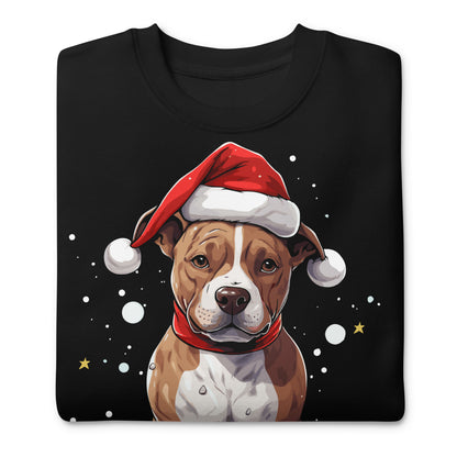 "Santa Paws" Festive Pitbull Holiday Unisex Sweatshirt - Pittie Choy