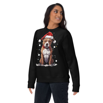 "Santa Paws" Festive Pitbull Holiday Unisex Sweatshirt - Pittie Choy