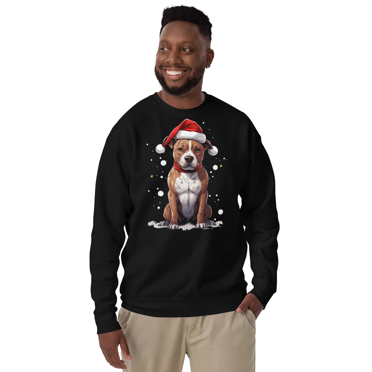 "Santa Paws" Festive Pitbull Holiday Unisex Sweatshirt - Pittie Choy