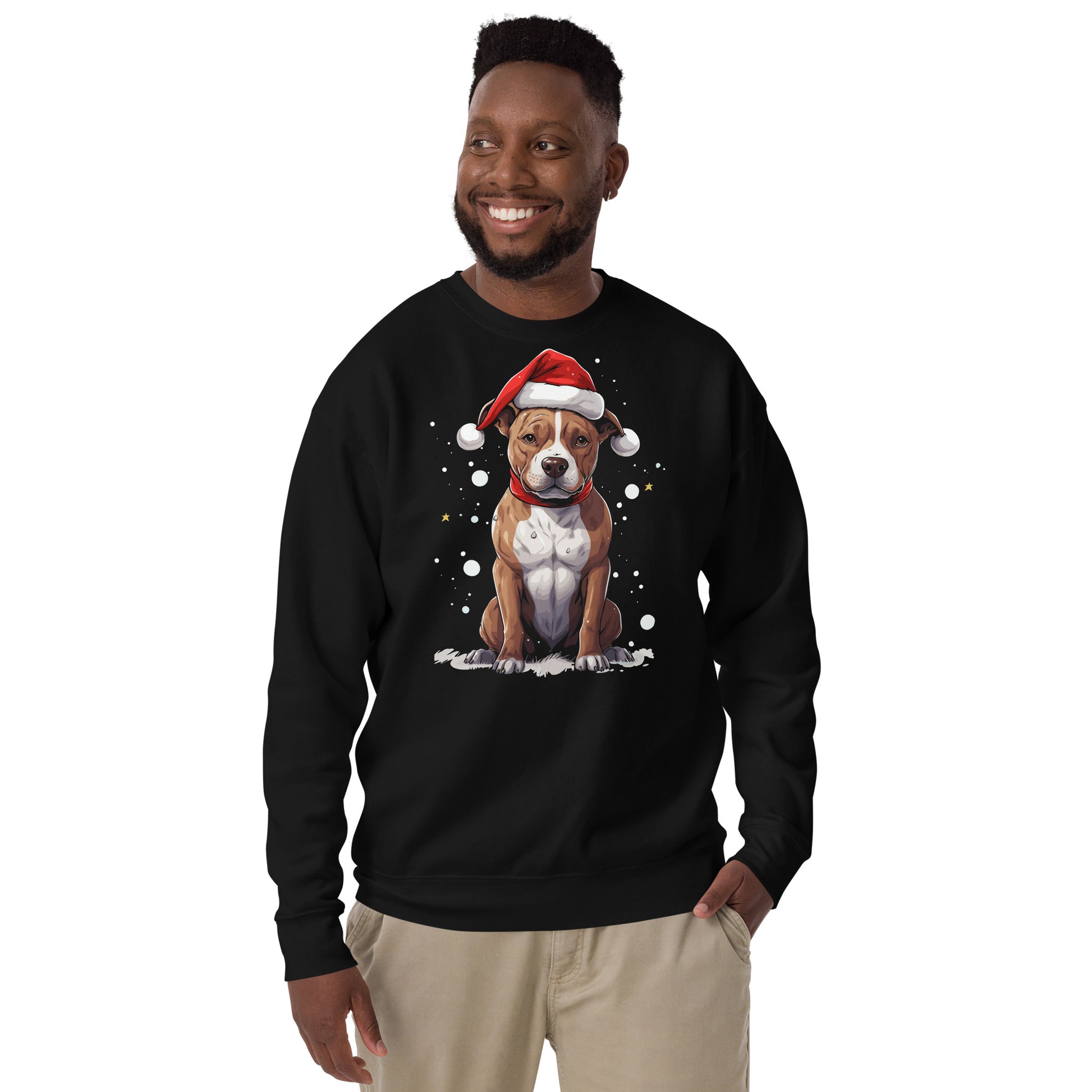 "Santa Paws" Festive Pitbull Holiday Unisex Sweatshirt - Pittie Choy