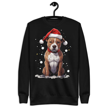 "Santa Paws" Festive Pitbull Holiday Unisex Sweatshirt - Pittie Choy