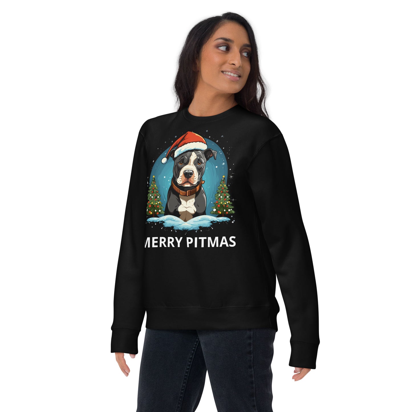 "Merry Pitmas" Pitbull Christmas Sweatshirt - Pittie Choy