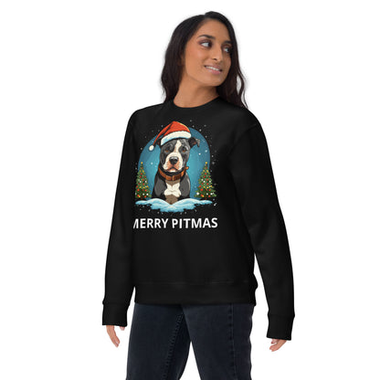 "Merry Pitmas" Pitbull Christmas Sweatshirt - Pittie Choy