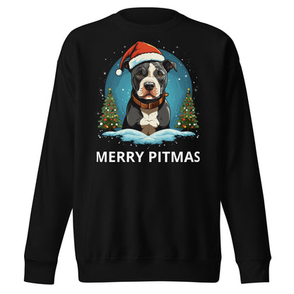 "Merry Pitmas" Pitbull Christmas Sweatshirt - Pittie Choy