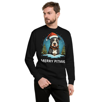 "Merry Pitmas" Pitbull Christmas Sweatshirt - Pittie Choy