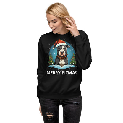 "Merry Pitmas" Pitbull Christmas Sweatshirt - Pittie Choy