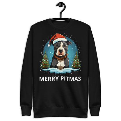 "Merry Pitmas" Pitbull Christmas Sweatshirt - Pittie Choy