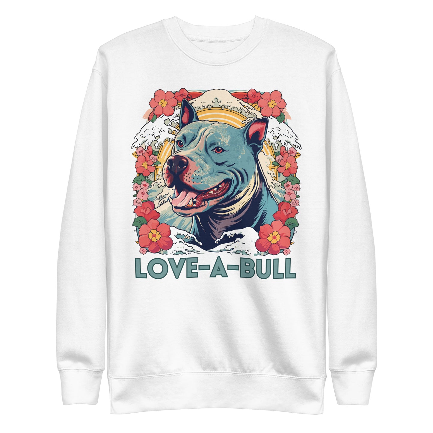 "Love-A-Bull" Floral Pitbull Sweatshirt - Pittie Choy