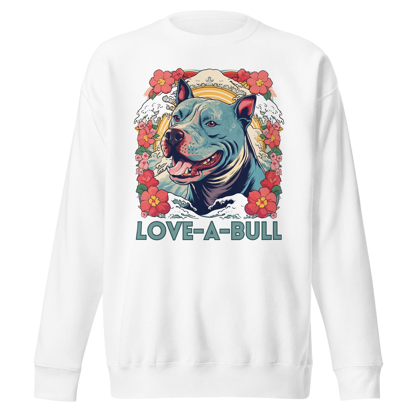 "Love-A-Bull" Floral Pitbull Sweatshirt - Pittie Choy