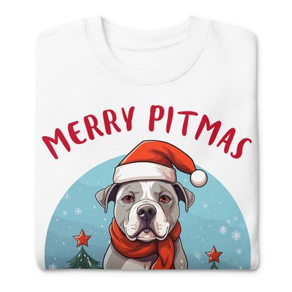 "Merry Pitmas" - Celebratory Pitbull Unisex Sweatshirt - Pittie Choy