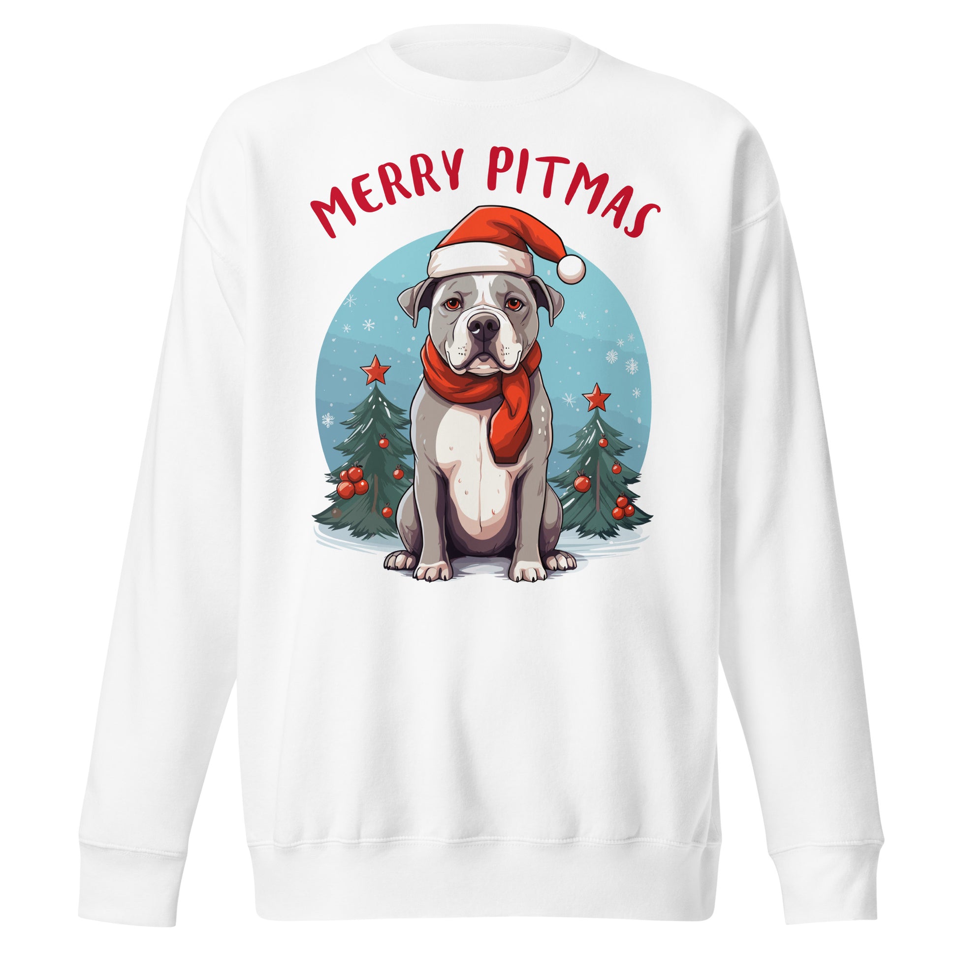 "Merry Pitmas" - Celebratory Pitbull Unisex Sweatshirt - Pittie Choy