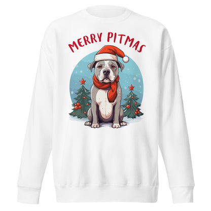 "Merry Pitmas" - Celebratory Pitbull Unisex Sweatshirt - Pittie Choy