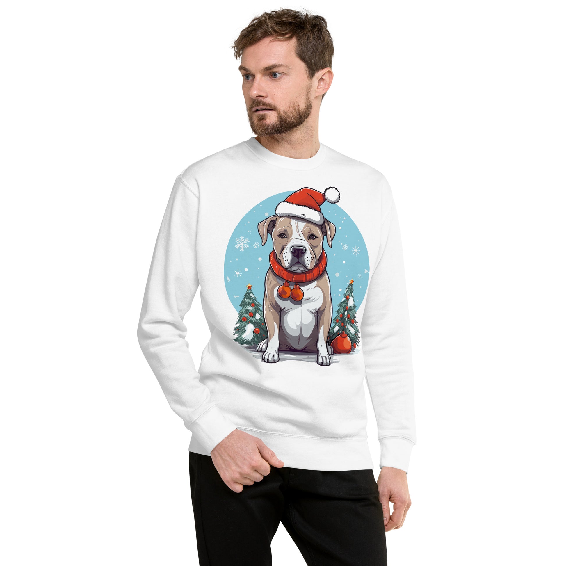 "Jolly Paws" - Pitbull Festive Holiday Sweatshirt - Pittie Choy