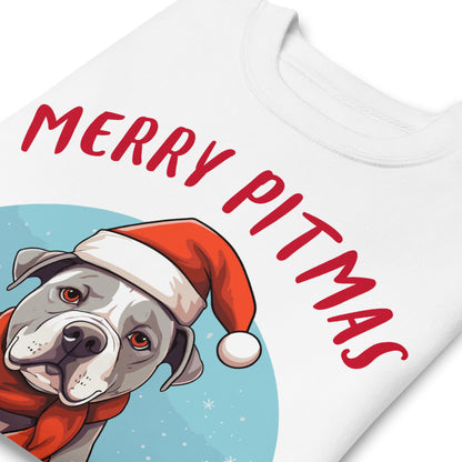 "Merry Pitmas" - Celebratory Pitbull Unisex Sweatshirt - Pittie Choy