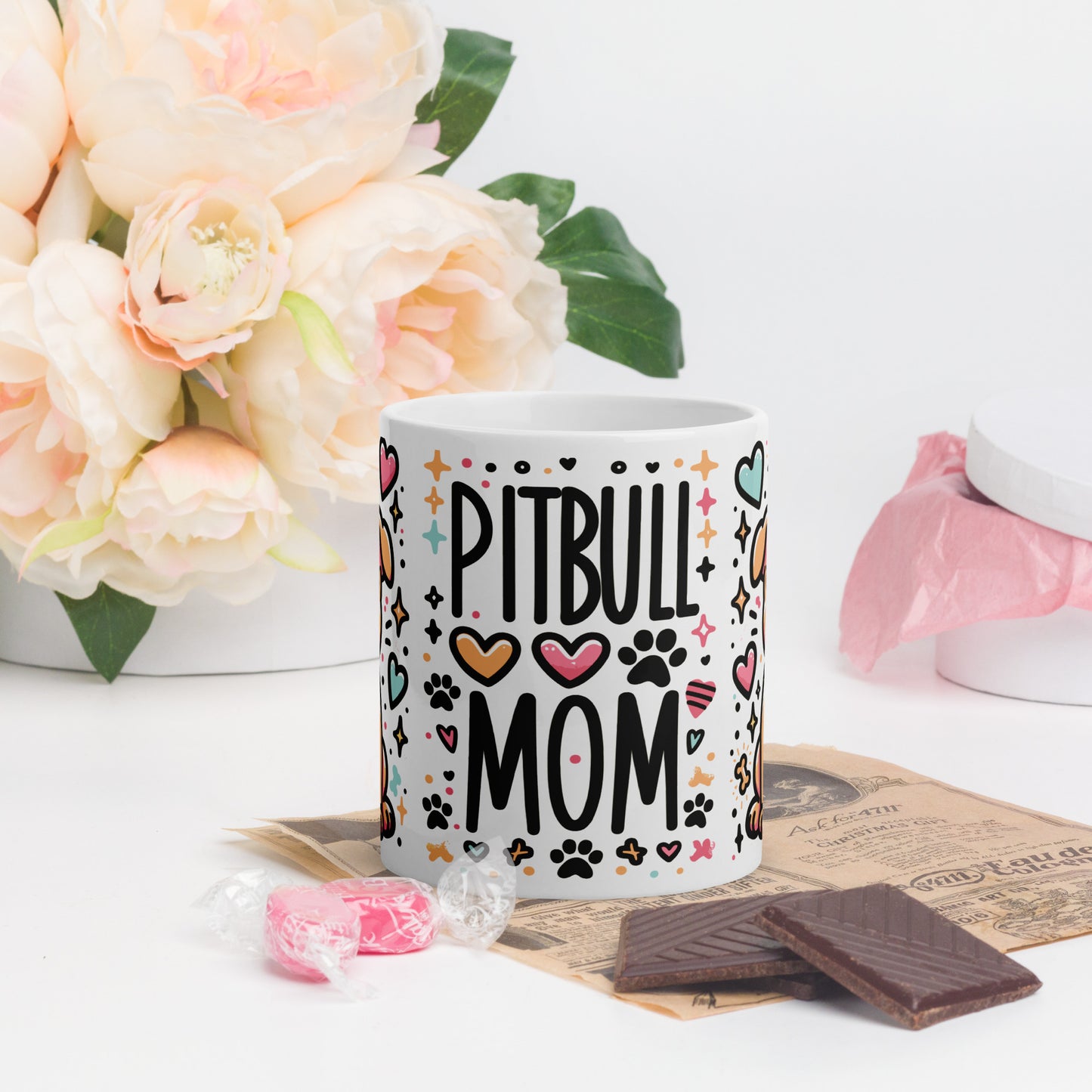 Pitbull Mom Coffee Mug - A Toast to Pit Bull Love - Pittie Choy