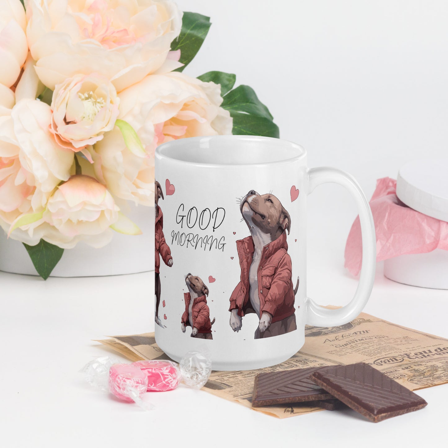 "Good Morning" Pit Bull Coffee Mug - Start Your Day with a Smile - Pittie Choy