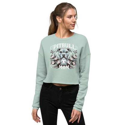 Pitbull Mom Crop Sweatshirt: Wear Your Pittie Pride - Pittie Choy