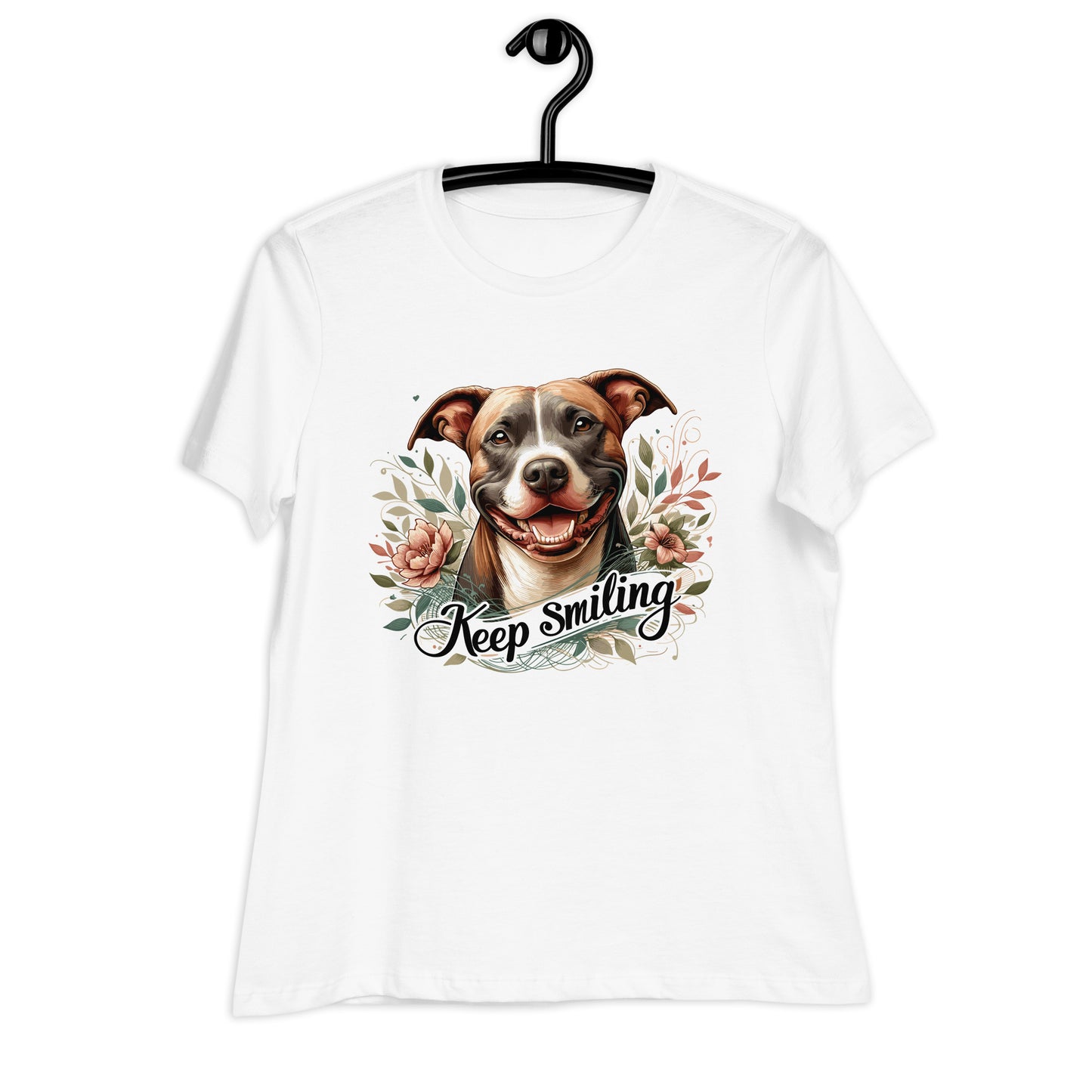 "Keep Smiling" Pitbull Women's T-Shirt - Pittie Choy