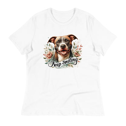 "Keep Smiling" Pitbull Women's T-Shirt - Pittie Choy