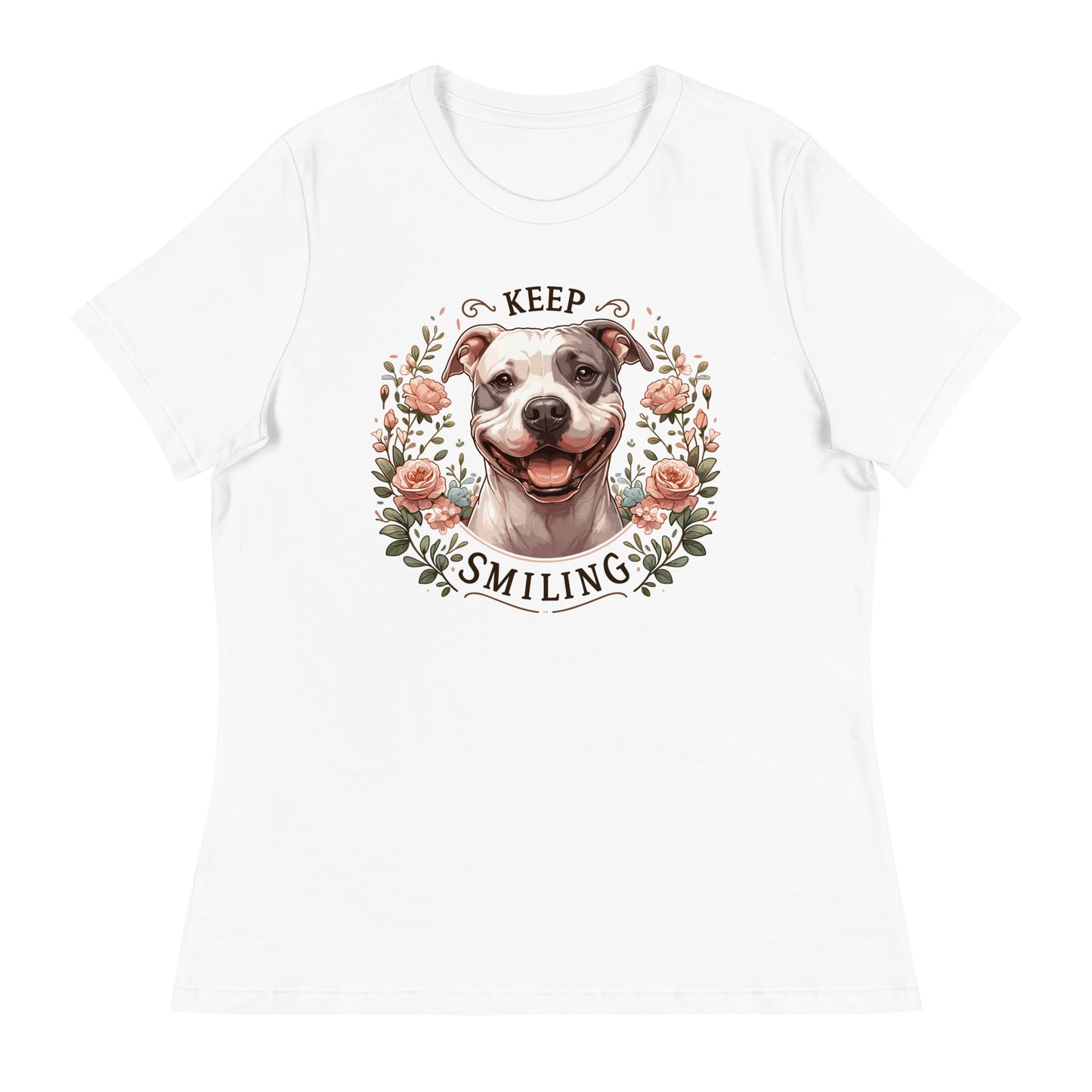 "Keep Smiling" Women's Pitbull T-Shirt - Pittie Choy