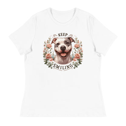 "Keep Smiling" Women's Pitbull T-Shirt - Pittie Choy