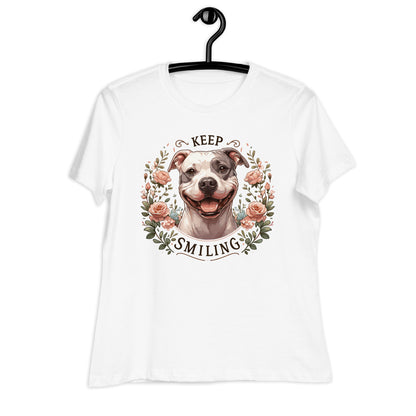 "Keep Smiling" Women's Pitbull T-Shirt - Pittie Choy