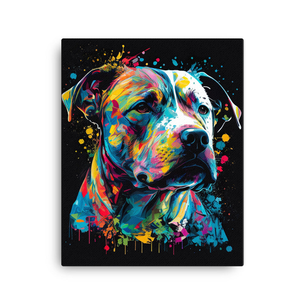 Colorful Pitbull Canvas Print - Pittie Choy